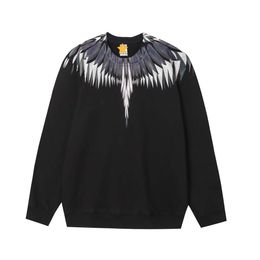 Chaopai Mb Colourful Droplet Wings Feather Print Round Neck Pullover Sweater for Men and Women Bf Couple Loose Coat marcelo real madrid Designer men's hoodie SRRC