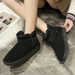 Boots Fashion Women Ankle Boot Snow Warm Plush Slip-on Solid Plus Size Ladies Winter Comfortable Cotton Shoes Women's