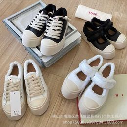 53% OFF Sports shoes 2024 MN Home High Edition Large Head Plush Thick Sole Casual Velcro Lefu Shoes Lamb Hair Mary Jane Womens Shoe Batch