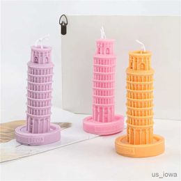 Candles The Leaning Tower of Pisa Candle Silicone Mould for Handmade Decoration Gypsum Aromatherapy Soap Resin Candle Silicone Mould
