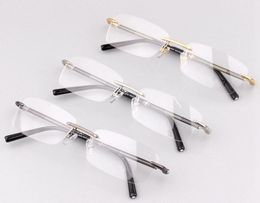 MB Brand Men Optical Glasses Frame MB492 Men039s Rimless Eyeglasses Frames for Men Gold Silver Myopia Glasses Gun Eyewear with 2208429