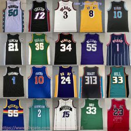 Basket retrò classico 21 Maglia Kevin Garnett 15 Vince Carter Larry Johnson Dennis Rodman Allen Iverson Grant Hill Tracy McGrady Steve Nash Charles Barkley James