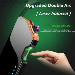 Lighters Laser unusual plasma lamp electric USB windproof charging flameless lamp Q240305