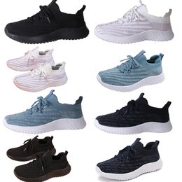 Women's casual shoes, spring and summer fly woven sports light soft sole casual shoes, breathable and comfortable mesh lightweight women's black 38