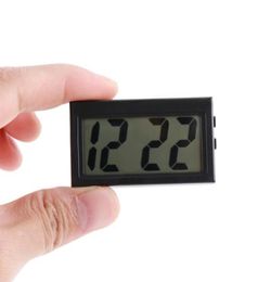 Interior Car Auto Dashboard Desk Digital Clock LCD Screen SelfAdhesive Bracket Plastic Mini Time With Battery Table Clocks2317949