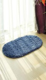 Carpets Floor Mat Bathroom Home AntiSlip Solid Color Oval Rug Environmentally Friendly Absorbent 14 Colors Optional3904821