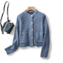 Cardigans Ethereal MD 2023 autumn new style of Mini loop yarn knitted cardigan short coat