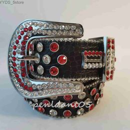 Belts Designer Belts designer Shiny Black on Black white multicolour with bling Rhinestones As Gift 240305