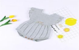 Knitted Clothes Winter Summer Ruffle Sleeve Cotton Newborn Rompers Infant Baby Boy Girl Romper Jumpsuit Y200320254g3304352