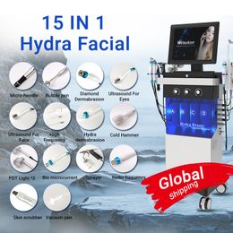 15 in1 Hydrafacial Diamond Peeling machine Microdermabrasion Water Jet Aqua Facial care Hydra Dermabrasion Machine