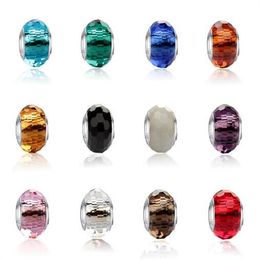 Hot selling crystal beads DIY multi-color dazzling crystal large hole beads wholesale jewelry beaded bracelet accessories