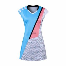 Active Dresses Womens Badminton Dress Sexy Breathable Quick Dry Slim Short-Sleeve Table Tennis Dresses Sports Running Workout Clothes