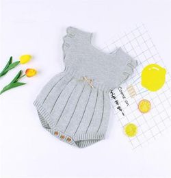 Knitted Clothes Winter Summer Ruffle Sleeve Cotton Newborn Rompers Infant Baby Boy Girl Romper Jumpsuit Y200320254g2625045