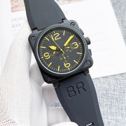 jiucai889 neue Armbanduhren Herren Glocke Automatische mechanische Uhr Braunes Leder Schwarz Gummi Ross Armbanduhren Uhren Geschenk für Jungen