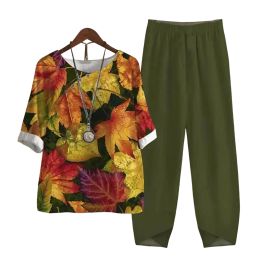 Suits New Vintage Short Sleeve Pants Suit With Matching Colours Breathable Sweat Absorption Buttonup Shirt Flower Colour Printed Fashio