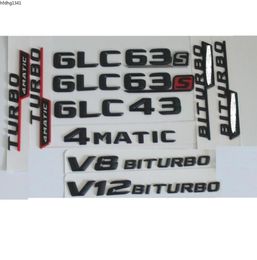 3D Matt Black Trunk Letters Badge Emblem Emblems Badges Sticker for GLC43 GLC63 GLC63s V8 V12 BITURBO AMG 4MATIC6724202