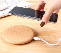 Wood Grain Wireless Charger Portable 15W Fast Charger Lighting Qi Phone Charger Pad For iPhone 11 Pro Max For Samsung Note 10 Plus5583153