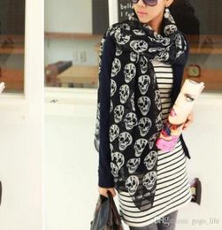 Fashion Women Lady Big Skull Head Skeleton Soft Long Shawl Scarf Wrap Stole Warm Casual for girls Gift 4410259