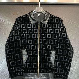 F Jacquard Embroidered Cardigan Coat Men's Zipper Jackets Designer Jacket Casual Windbreaker Fashion Leather Coats 47