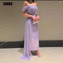 Party Dresses SONDR Sparkly Purple Vintage Off Shoulder Evening Strapless Arbaic Abendkleider Dubai Prom Night Gowns