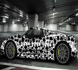 Cow Print Black White Camouflage Vinyl Sticker Car Wrap Foil with Air Release DIY Adhesive Film Wrapping4785020