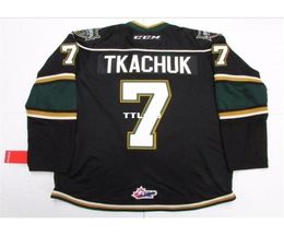 Real Men real Full embroidery 7 Matthew Tkachuk Ohl London Knights Premier 7185 hockey Jersey or custom any name or number HOCKEY1314722