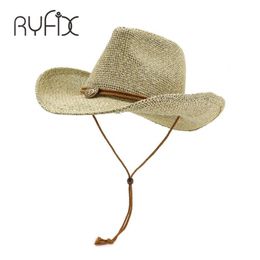 Sun hat for men and women's summer hats Personalised western cowboy straw hat beach hat HA18 220407220D