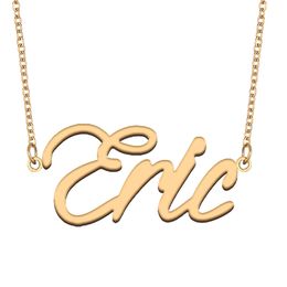 Eric Name Necklace Pendant for Women Girls Birthday Gift Custom Nameplate Kids Best Friends Jewellery 18k Gold Plated Stainless Steel