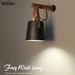 Wall Lamp Retro Noirdic LED Wall Lamp Wooden Iron Black Warm White Wall Light Mounted For Bedroom Corridor Restaurant Hotel AC85-260v 4W