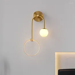 Wall Lamp Modern Luxury Led Lamps Gold Black Acrylic Lampshade Living Room Bedroom Kitchen Corridor Lighting Nordic Decorative