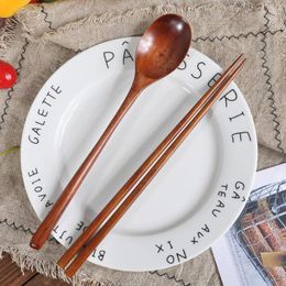 Dinnerware Sets Japanese Wooden Tableware Set Portable Chopsticks Spoon Kitchen Cutlery Travel Suit 1 Pairs Chopstick