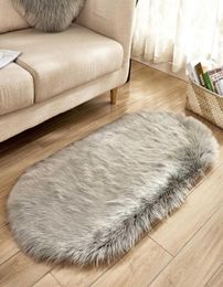 Oval Shaped Fur Rugs For Living Room Bathroom Plush Carpets Fluffy Bath Mat Non slip Water Absorption Toilet Area Rugs Doormat SH8659500