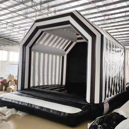 4.5x4.5m (15x15ft) Simplicity Inflatable White Wedding Bounce House with blower Commercial Moonwalks Bouncy Castle Tent For Kids Adults Party free air ship