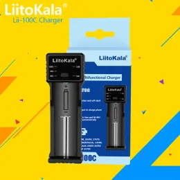 LiitoKala lii-100C 1 Slot 18650 21700 26650 Battery Charger 2A LED Smart Quick Charging USB Rechargeable Lithium Battery Charger