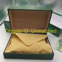 Luxury watch Gift Box Original Womans Watches Wooden Boxes Men Wristwatch Green box booklet card 116610 116660 1167102920