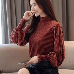 T-shirt Autumn Winter New Golden Velvet Loose Bottoming Shirt Long Sleeve Solid Allmatch Pullovers Tops Fashion Vintage Women Clothing