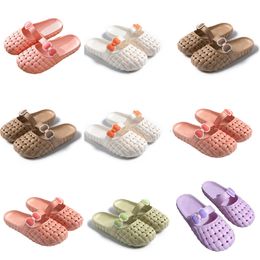 GAI Summer New Product Slippers Designer for Women Green White Pink Orange Baotou Flat Bottom Bow Slipper Sandals Fashion-018 Womens Flat Slides GAI Outdoor Shoes