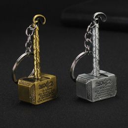 10pcs lot Movie students mens Rocky Accessories Hammer Keychains Quake Metal Key chains gift party Toy Props For Men277t