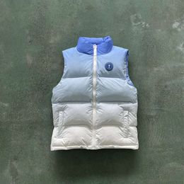 2024 Nuovi Uomini Trapstar Giacca Irongate Distintivo Gilte-ice Blu Lettering Ricamato Chiusura con Zip Gilet Cappotto Delle Donne fashion886