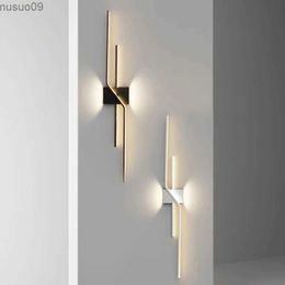 Wall Lamp White/Black Living Room Wall Lamp LED TV Wall Background Wall Light Modern Bedroom Bedside Lamps 100-120cm Nordic Wall Lamp