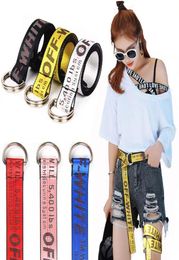 Brand New Off Yellow White designer Canvas Belts men and womens luxury designer belts Street Casual Loose Waist Strap1543401