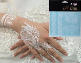 New 5 pcs White Lace Design Temporary Tattoo Waterproof Transferable Fake Flash Tatoo Sticker Body Art Women Jewellery 259m8120844