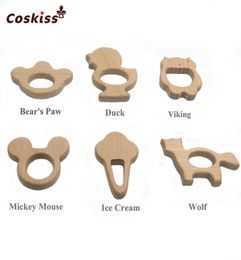 18pcs DIY Baby Teether Toys Organic Natural Beech Wooden 6 Types Combination Animal Hand Cut Grasping Toys Baby Wooden Teether Sho7746421