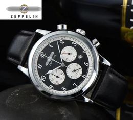 Wristwatches Zeppelin Fashion Mens Watches Sports Business Quartz Wrist Man Watch Luxury Black Leather Bracelet Casual Clock Men