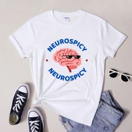 T-Shirts Neurospicy Tshirt Funny ADHD Neurodivergent Tshirts Camiseta Trendy Women Autism Awareness Neurodiversity Top Tee Shirt