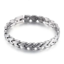 Fashion Women Female SilverTree Geomertic Bracelets Steel Zirconia Health Magnets Energy Bracelets Jewelry 240227