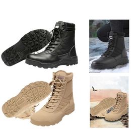 Outdoor Shoes Sandals Outdoor Hiking Boots Men Mountaineering Shoes High-top Winter Tactical Desert Combat Boots Hunting Training Boots YQ240301