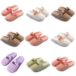 Summer new product slippers designer for women shoes green white pink orange Baotou Flat Bottom Bow slipper sandals fashion-013 womens flat slides GAI shoes XJ