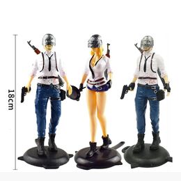 PUBG Mobile Game Action Toy Figures Doll Man Puppet Hand Office Model Toy Baking Cake Decoration Fantasy Figurines 240226