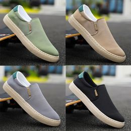 popular casual shoes solid color black white Khaki jogging walking low mens womens sneakers classical trainers GAI